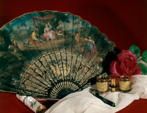 Színházi kiegészítők: ventilátor és távcső. 18. század. Párizs, díszítőművészet alkotó: Unknown artist