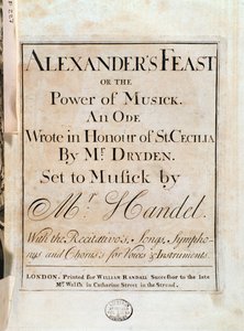 G. F. Händel Sándor lakomájának partitúrájának címlapja alkotó: Unknown artist