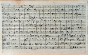 Johann Sebastian Bach A fúga művészete, az utolsó és még nem teljes fúga kottájának címlapja alkotó: Unknown artist
