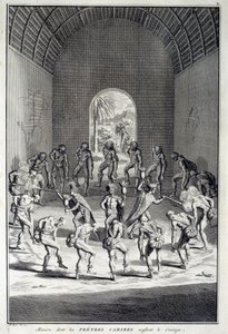 Hagyományos tánc: Rítusok a karibok bátortáncában, Nyugat-India (Közép-Amerika). 18. századi metszet. Chartres, Szépművészeti Múzeum alkotó: Unknown artist