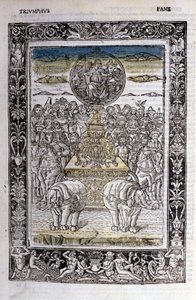 Francesco Petrarca (Petrarca) hírnevének diadala. Miniatűrök sd. Bibl. Trivulziana, Milánó. alkotó: Unknown artist