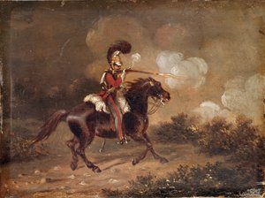 Az 1. életőr katona karabélyt lő alkotó: Unknown artist