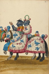 Két férfi páncélban egy versenyen való részvételre alkotó: Unknown artist