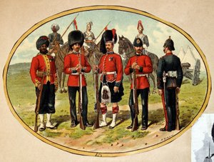 A brit hadsereg típusai, kb. 1890 alkotó: Unknown artist