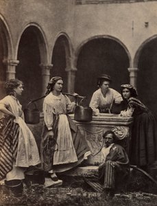 Untitled (Műfajjelenet négy nővel és egy férfival) alkotó: Unknown artist
