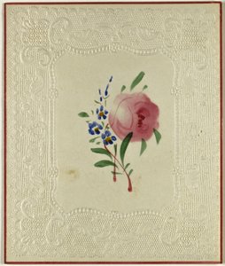 Cím nélkül Valentine (Nagy rózsaszín és kis kék virágok) alkotó: Unknown artist