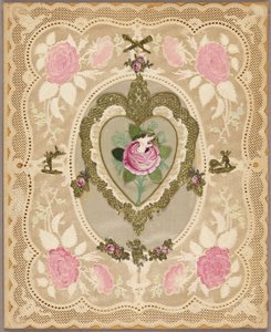 Cím nélkül Valentine (Rózsaszín virágok és Putti) alkotó: Unknown artist