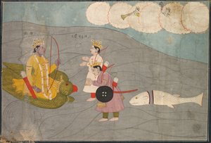 Vanasura fiai beküldik Krishnának: Jelenet Krishna Lila Aniruddha Usha szekciójából alkotó: Unknown artist