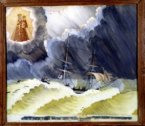 Nehéz hajó – a Notre Dame de Laghet ex-voto, 36 x 50 cm alkotó: Unknown artist