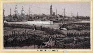 Kilátás Antwerpenre, Belgiumra (flamand régió). alkotó: Unknown artist
