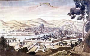 Firenze kilátása a 18. században. alkotó: Unknown artist