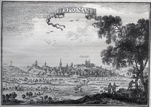 Perpignan kilátása a 17. században - Perpignan kilátása a 17. században - alkotó: Unknown artist