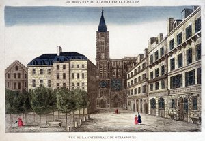 Kilátás a strasbourgi katedrálisra a 18. században. alkotó: Unknown artist
