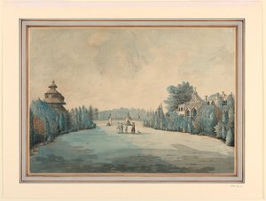 Kilátás a kertre pagodával alkotó: Unknown artist