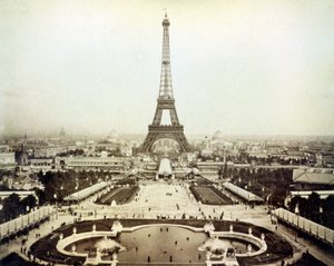 Kilátás az 1889-es párizsi egyetemes kiállításra és az Eiffel-toronyra. alkotó: Unknown artist