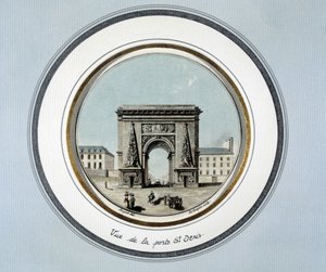 Kilátás a St Denis ajtóra - gravírozás alkotó: Unknown artist