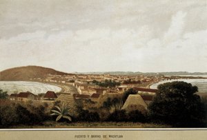 Kilátás nyílik Mazatlan városára a Csendes-óceán partján. Mexikó alkotó: Unknown artist
