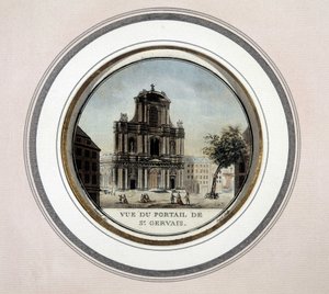 Kilátás a St Gervais (Saint Gervais) kapujára - metszet alkotó: Unknown artist