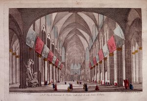 Kilátás a Notre-Dame de Paris belsejére - optikai nézet alkotó: Unknown artist