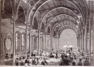 Kilátás a fő étteremre az 1862-es londoni nemzetközi kiállításon. alkotó: Unknown artist
