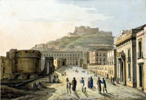 Kilátás a Strada del Molo-ra és a Castel Sant