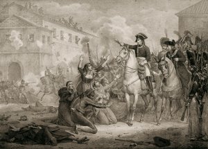 Spanyolország függetlenségi háborúja (1808-1814): A spanyolok szánalmat kérnek Napóleontól. Madrid, Nemzeti Könyvtár. alkotó: Unknown artist