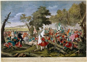 Spanyol örökösödési háború (1701-1714): a Malplaquet-i csata képe Mons közelében, a francia-belga határon 1709. 11. 09., a francia és spanyol csapatok szembeállítása az angol, holland és osztrák koalícióval - 1709-es lenyomatok - BN Paris alkotó: Unknown artist
