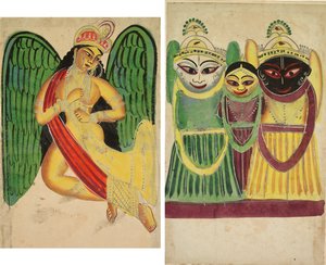 Szárnyas apsara kürttel (recto); Jagannatha Trio (verso) alkotó: Unknown artist