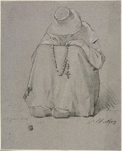 Nő rózsafüzérrel alkotó: Unknown artist