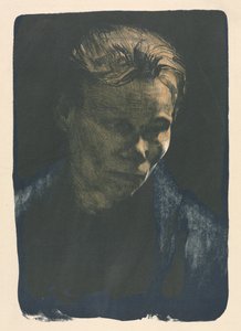 Dolgozó nő kék kendővel alkotó: Unknown artist