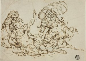 Sebesült harcos és két társa alkotó: Unknown artist