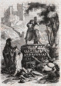 Zerbin a Bucheren, Roland Delivre - 1851-es metszet a „Dühös Roland”-tól” alkotó: Unknown artist
