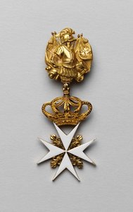 Máltai kereszt, vagy Szent János kereszt (Máltai vagy Jeruzsálemi Szent János rend, más néven kórházi vagy ispotályosok rendje) - Mária Fjodorovna (Marie Fedorovna) máltai keresztje - Rendek, kitüntetések és érmek, XVIII. század vége. - Zománc a rézre - alkotó: Unknown artist