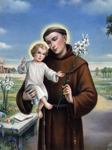 jámbor kép: Páduai Szent Antal (Antonio di padova) ábrázolása, amely Thaumaturgeként ismert (1195-1231). alkotó: Unknown artist