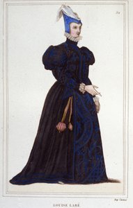 Louise Labbé vagy Labé (ver1524-1566) francia költő portréja. 1830-as metszet alkotó: Unknown artist