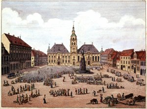 Mannheim (Németország) városának köztere. alkotó: Unknown artist