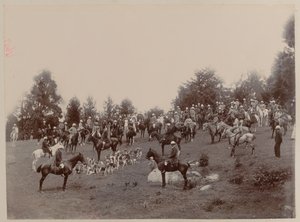 Brit és indiai lovasok az Ootacamund Hunt találkozóján alkotó: Unknown photographer