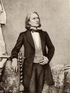 Liszt Ferenc (Ferencz) (1811-1886) magyar zongoraművész és zeneszerző (fekete-fehér fotó) alkotó: Unknown photographer