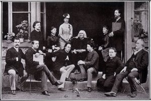 Liszt Ferenc (1811-1886), Weimarban, kedvenc tanítványai körében. alkotó: Unknown photographer
