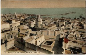 A kasbah (kasbah) általános látképe Algírban, Algériában - Képeslap a Selva gyűjteményéből, 20. század eleje alkotó: Unknown photographer