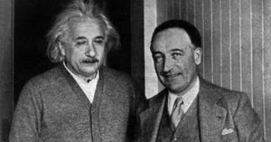 Louis Farigoule, azaz Jules Romains fogadta Albert Einstein, Princeton, USA alkotó: Unknown photographer