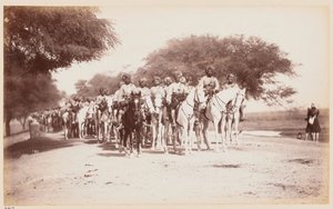 Nabha bennszülött lovassági kontingens a Delhi gyakorlati táborban alkotó: Unknown photographer