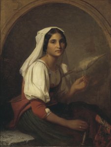 Egy olasz nő lenfonó alkotó: Uno Troili