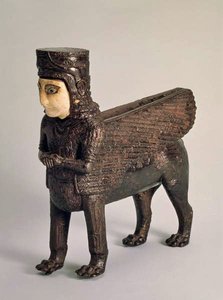 Egy trónt díszítő figura Toprak Kale helyén, Van közelében (bronz és kő) alkotó: Urartian