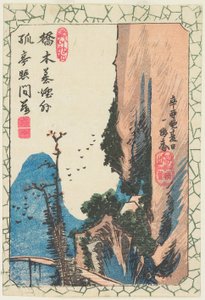 Híd egy szurdokban alkotó: Utagawa Hiroshige