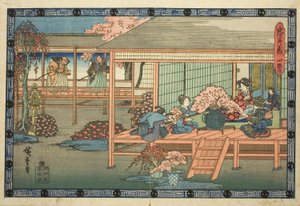 4. felvonás (Yondanme), "A hűséges megtartók bosszúja (Chushingura)" sorozatból alkotó: Utagawa Hiroshige