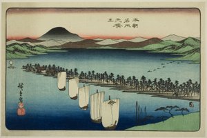 Amanohashidate, a "Japán híres helyei (Honcho meisho)" sorozatból alkotó: Utagawa Hiroshige