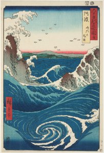 Awa tartomány: Naruto Örvények (Awa, Naruto no fūha), a Hatvanadik tartomány híres helyei (Rokujūyoshmeisho zue) sorozatból. alkotó: Utagawa Hiroshige