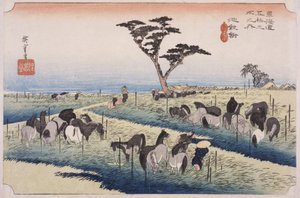 Chiryū: kora nyári lóvásár alkotó: Utagawa Hiroshige