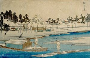 Elálló havazás Maszakinál alkotó: Utagawa Hiroshige